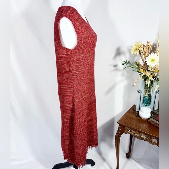 Holding Horses (Anthropologie) Sleeveless Fringe Knit Midi Sweater Dress – XL 💛 - Picture 4 of 9
